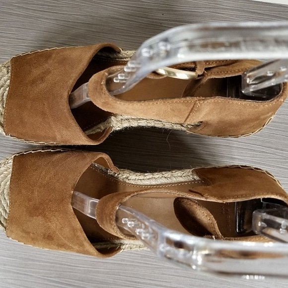 Marc Fisher LTD Alida Espadrille Platform Wedge, Brown Suede, Womens Size 9.5 M - Picture 8 of 11